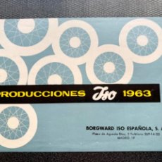 Carros e motociclos: ISO PRODUCCIONES BORGWARD ISO ESPAÑOLA CATALOGO ORIGINAL 1963. Lote 358724005