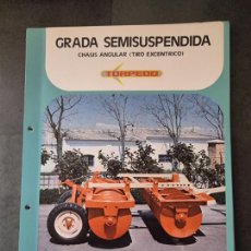Coches y Motocicletas: HOJA TECNICA GRADA AGRICOLA S-23 TORPEDO PARA TRACTORES EBRO. HERMANOS GUERRERO. 21X30 CM. AÑO 1976. Lote 358726490