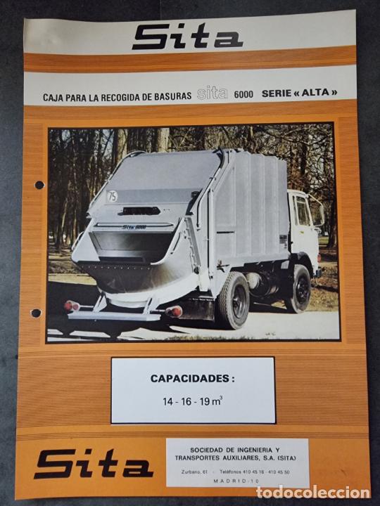 Automobili e Motociclette: DIPTICO PROMOCIONAL SITA 6000 SERIE ALTA. CAMIONES EBRO. 21X30 CM. 1980.