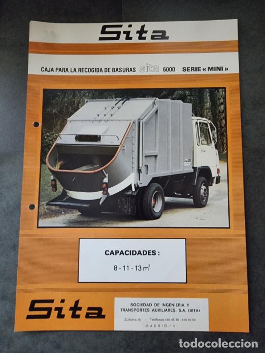 Automobili e Motociclette: DIPTICO PROMOCIONAL SITA 6000 SERIE MINI. CAMIONES EBRO. 21X30 CM. 1980.