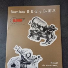 Coches y Motocicletas: FOLLETO TECNICO BOMBAS B-II-E/B-II-E ILEMO. 16 PAGINAS17X25 CM. 1980. Lote 360046540