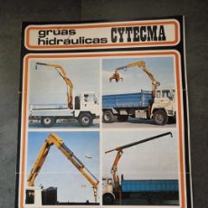 Coches y Motocicletas: DIPTICO PROMOCIONAL GRUAS HIDRAULICAS CYTECMA CAMION EBRO. 21X30 CM. 1979. Lote 360048165