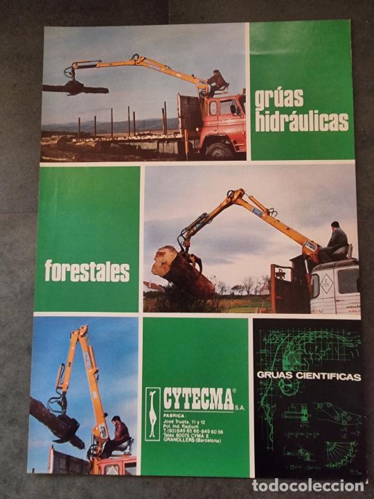 Automobili e Motociclette: HOJA TECNICA GRUAS HIDRAULICAS FORESTALES CK52/72/92 CYTECMA CAMION EBRO. 21X30 CM. 1985