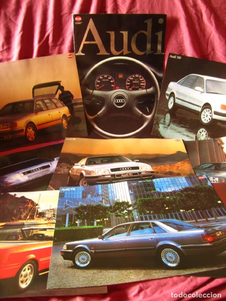 Coches y Motocicletas: 8 Laminas Coches Audi en Carpeta Folleto Publicitario Concesionario (REF-FJL6) (Lote 1)