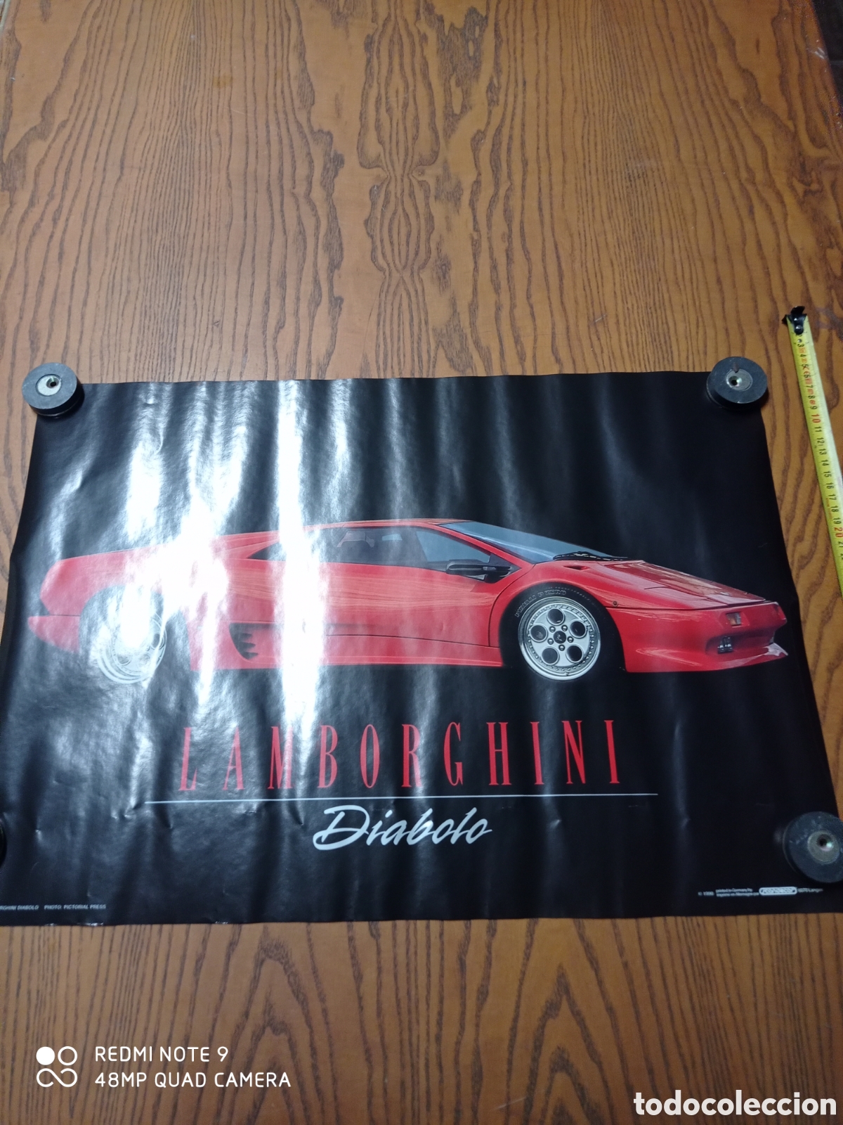 Carros e motociclos: Poster 1990 fotograf&iacute;a de Lamborghini Diablo, nuevo en su envoltorio. Scandecor