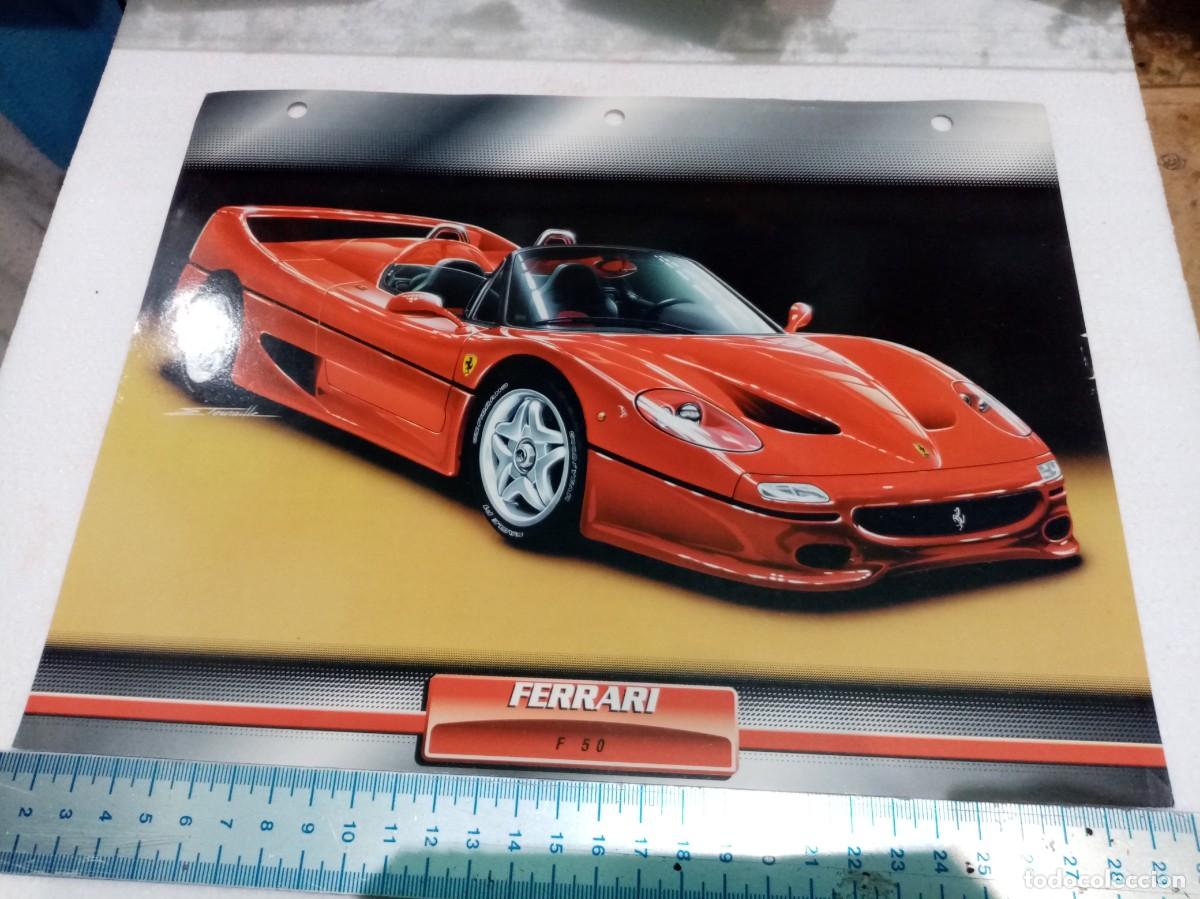 Coches y motocicletas: FERRARI F50 LAMINA COCHES PLANETA DEAGOSTINI 1999 30X25