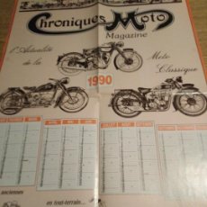 Coches y Motocicletas: CALENDARIO DEL AÑO 1990 D LA REVISTA CHRONIQUES MOTO. Lote 386516029