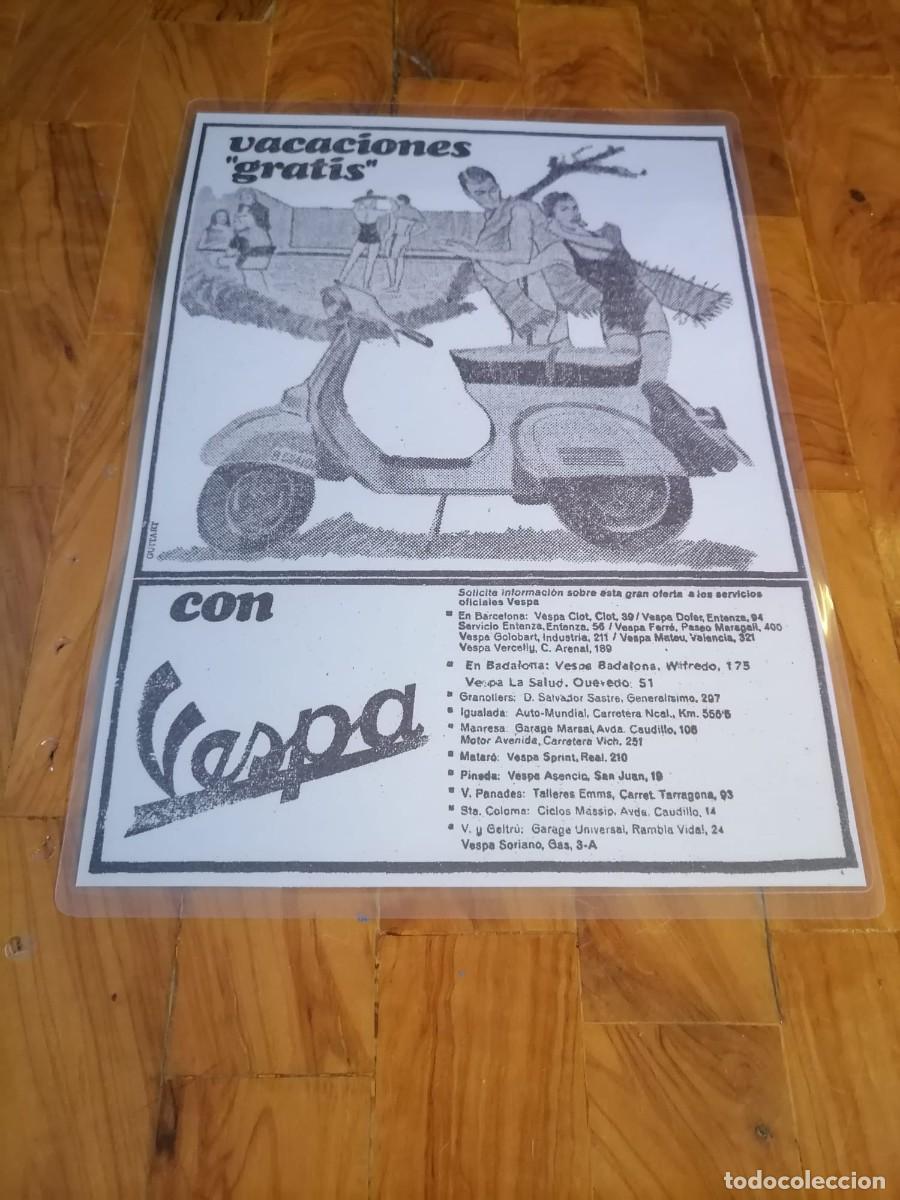Coches y Motocicletas: LAMINA PLASTIFICADA ANUNCIO VESPA