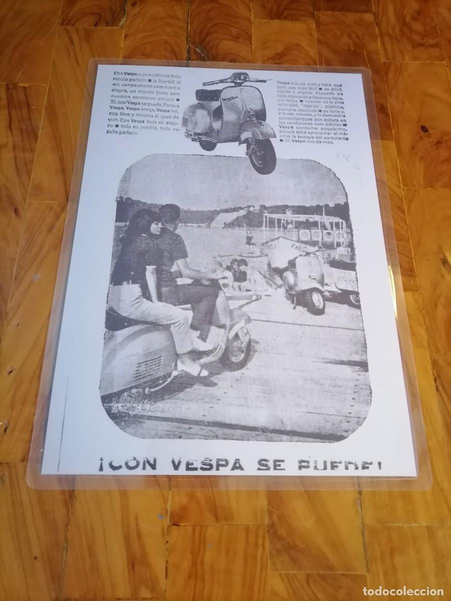 Coches y Motocicletas: LAMINA PLASTIFICADA ANUNCIO VESPA