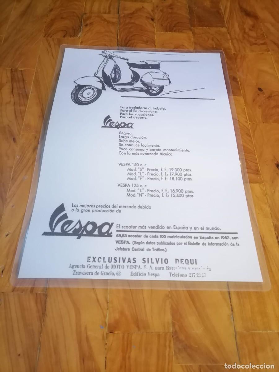 Coches y Motocicletas: LAMINA PLASTIFICADA ANUNCIO VESPA