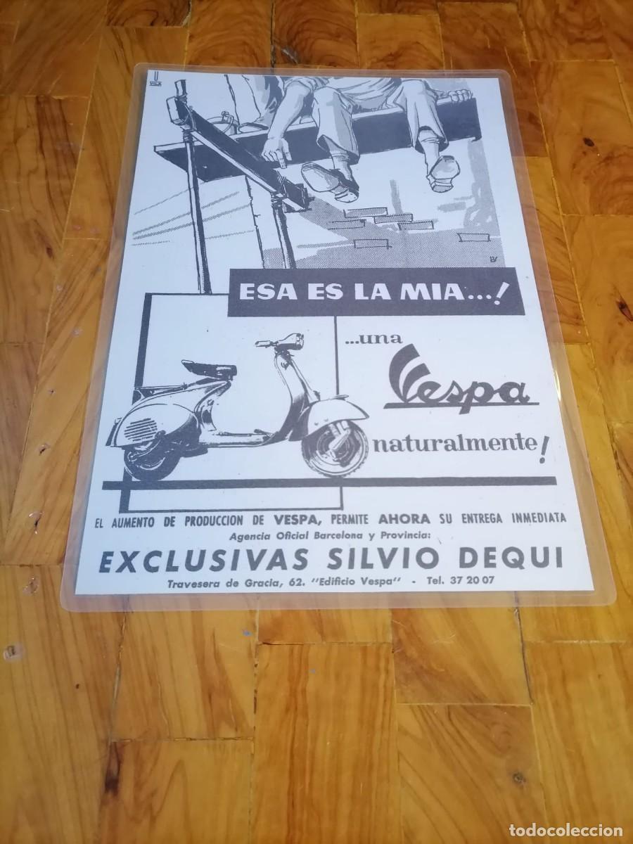 Coches y Motocicletas: LAMINA PLASTIFICADA ANUNCIO VESPA