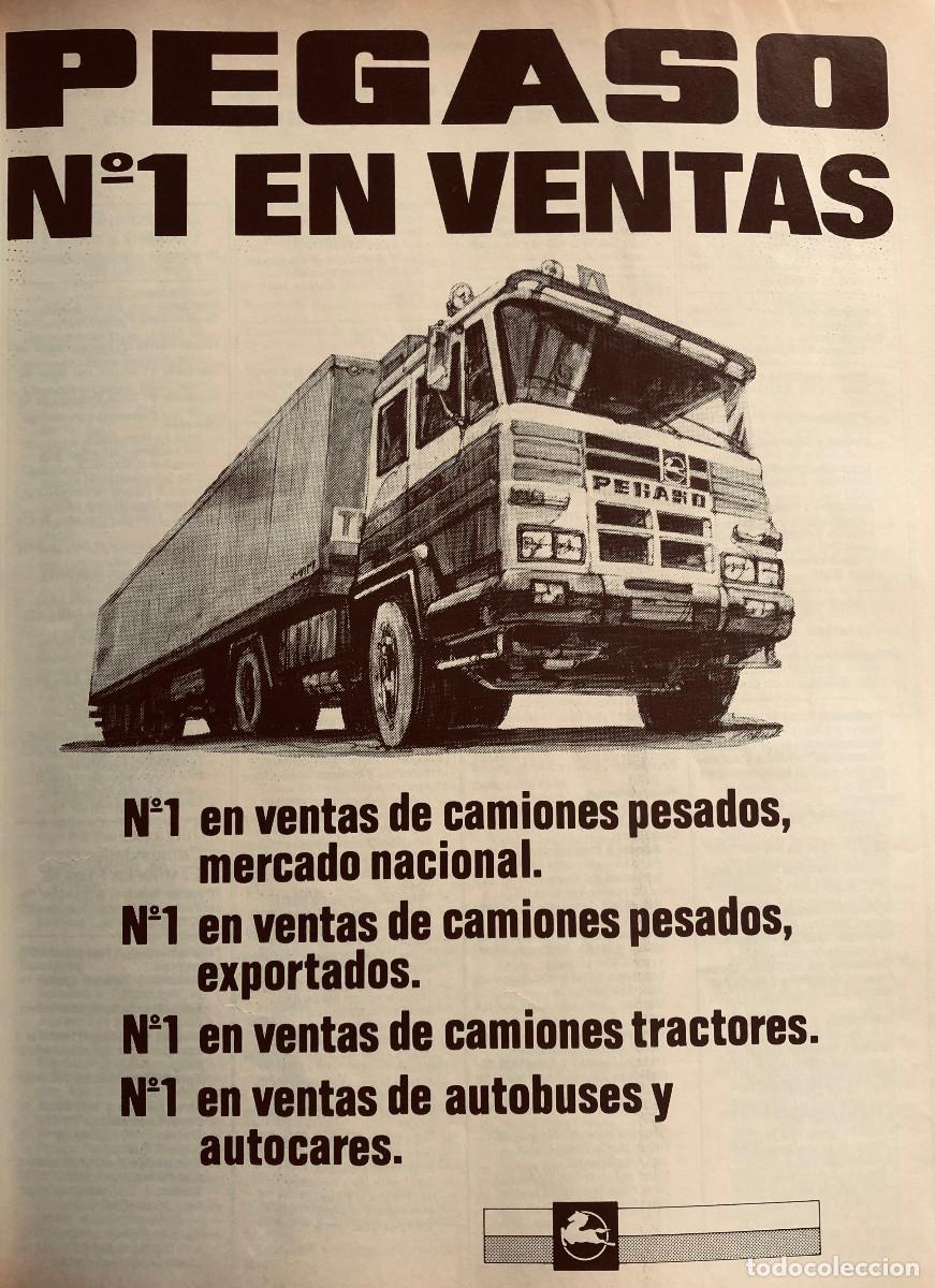 Coches y motocicletas: Publicidad de camiones Pegaso. P&aacute;gina de revista original a&ntilde;o 1982. Buen estado.