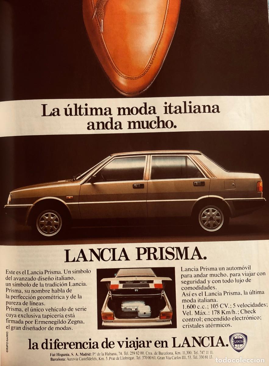 Coches y Motocicletas: Publicidad de Lancia Prisma. P&aacute;gina de revista original a&ntilde;o 1984. Buen estado.