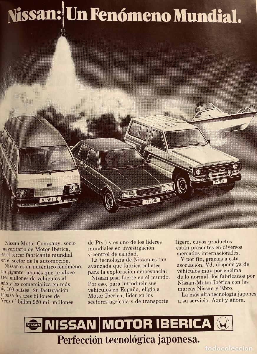 Coches y Motocicletas: Publicidad de Nissan Motor Ib&eacute;rica. P&aacute;gina de revista original a&ntilde;o 1984. Buen estado.
