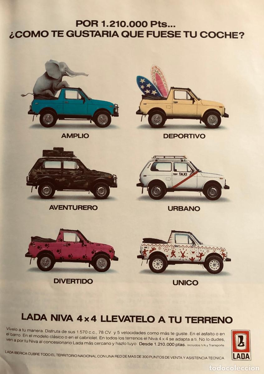 Coches y Motocicletas: Publicidad de Lada Niva 4x4. P&aacute;gina de revista original a&ntilde;o 1992. Buen estado.