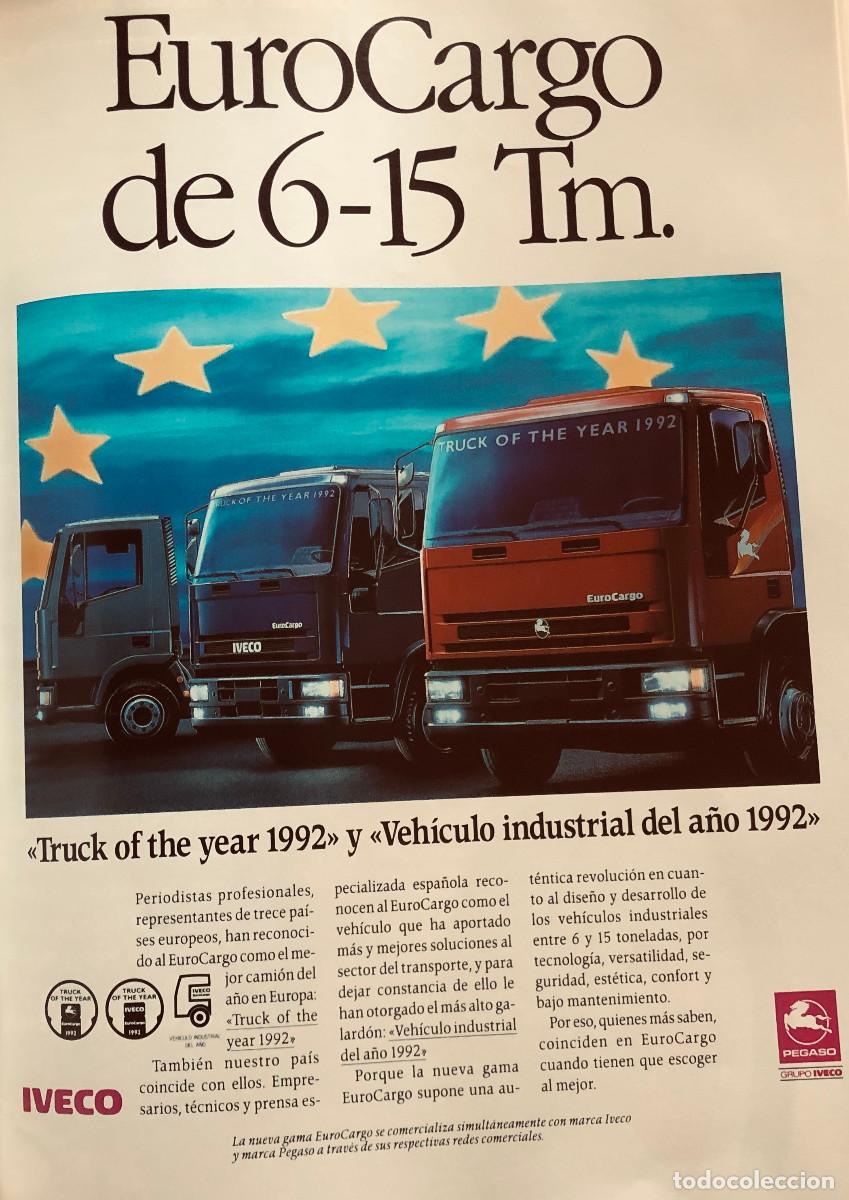 Coches y motocicletas: Publicidad de camiones Iveco Pegaso Eurocargo. P&aacute;gina de revista original a&ntilde;o 1992. Buen estado.