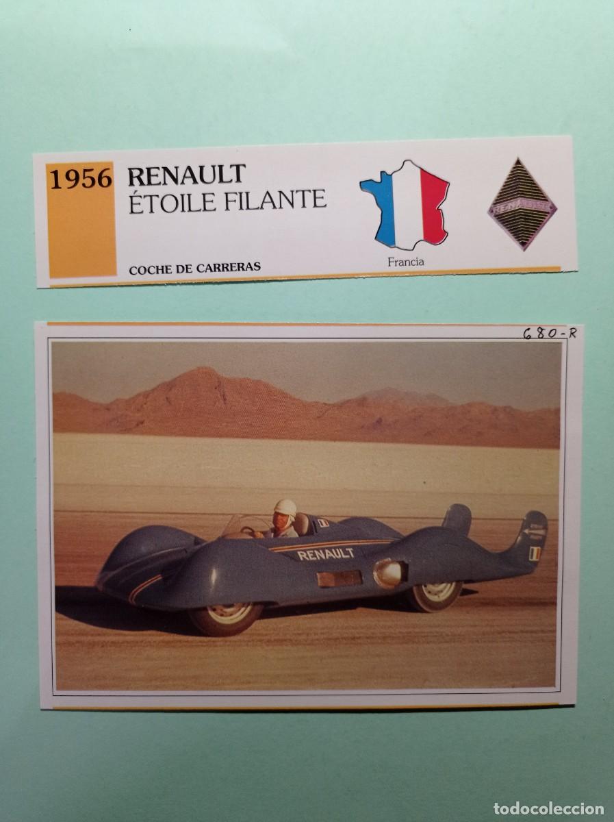 Automobili e Motociclette: FICHA: RENAULT ETOILE FILANTE 1956. CARRERAS. AUTOS DE COLECCI&Oacute;N. PLANETA AGOSTINI, 1992. RECORTADA