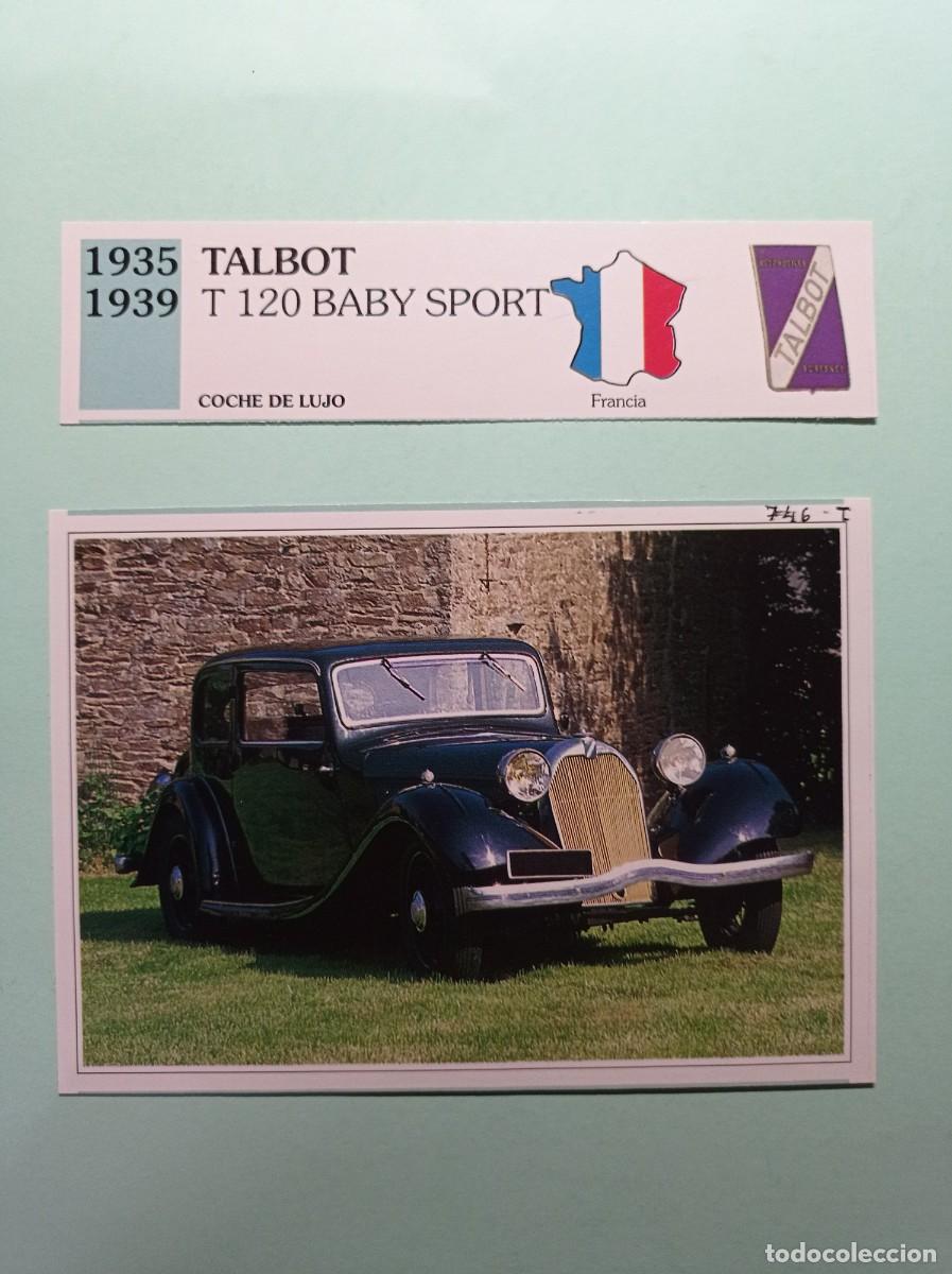 Automobili e Motociclette: FICHA: TALBOT T 120 BABY SPORT 1935 39 LUJO. AUTOS DE COLECCI&Oacute;N. PLANETA AGOSTINI, 1992. RECORTADA