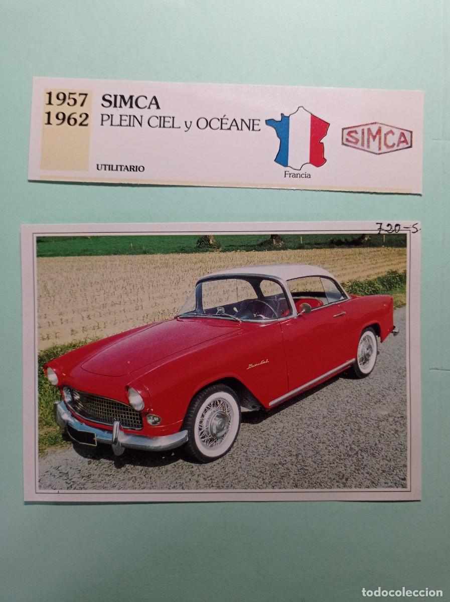 Automobili e Motociclette: FICHA: SIMCA PLEIN CIEL OCEANE 1957 62. AUTOS DE COLECCI&Oacute;N. PLANETA AGOSTINI, 1992. RECORTADA