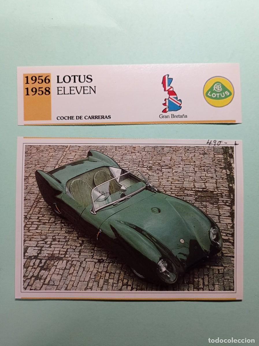 Automobili e Motociclette: FICHA: LOTUS ELEVEN 1956 58. CARRERAS. AUTOS DE COLECCI&Oacute;N. PLANETA AGOSTINI, 1992. RECORTADA