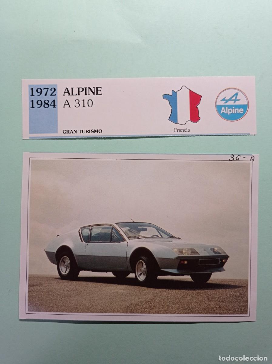 Automobili e Motociclette: FICHA: ALPINE A 310 1972 84 TURISMO. AUTOS DE COLECCI&Oacute;N. PLANETA AGOSTINI, 1992. RECORTADA