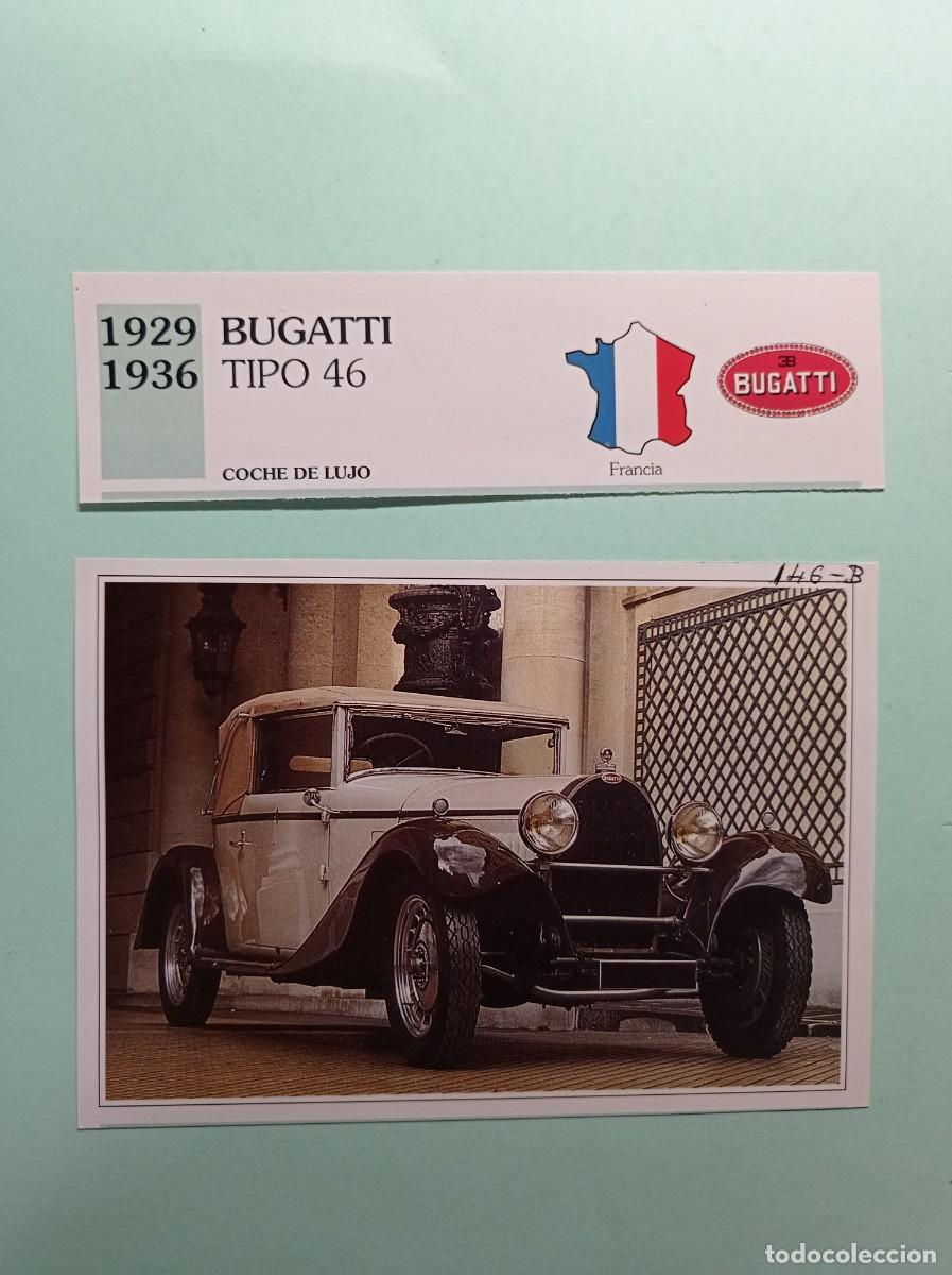 Automobili e Motociclette: FICHA: BUGATTI TIPO 46 1929 36 LUJO. AUTOS DE COLECCI&Oacute;N. PLANETA AGOSTINI, 1992. RECORTADA