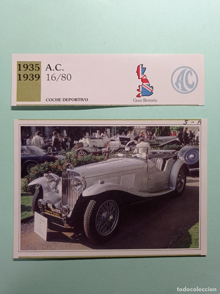Automobili e Motociclette: FICHA: A.C. 16/80 1935 1939. DEPORTIVO. AUTOS DE COLECCI&Oacute;N. PLANETA AGOSTINI, 1992. RECORTADA