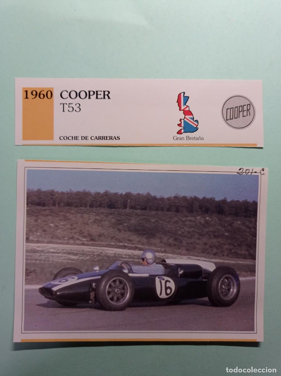 Automobili e Motociclette: FICHA: COOPER T53 1960. CARRERAS. AUTOS DE COLECCI&Oacute;N. PLANETA AGOSTINI, 1992. RECORTADA
