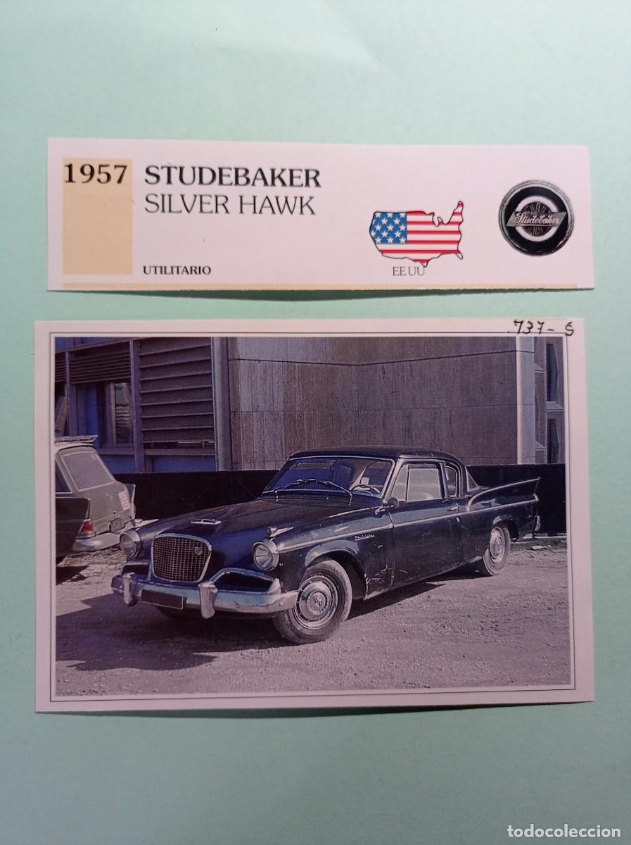 Automobili e Motociclette: FICHA: STUDEBAKER SILVER HAWK 1957 UTILITARIO. AUTOS DE COLECCI&Oacute;N. PLANETA AGOSTINI, 1992. RECORTADA