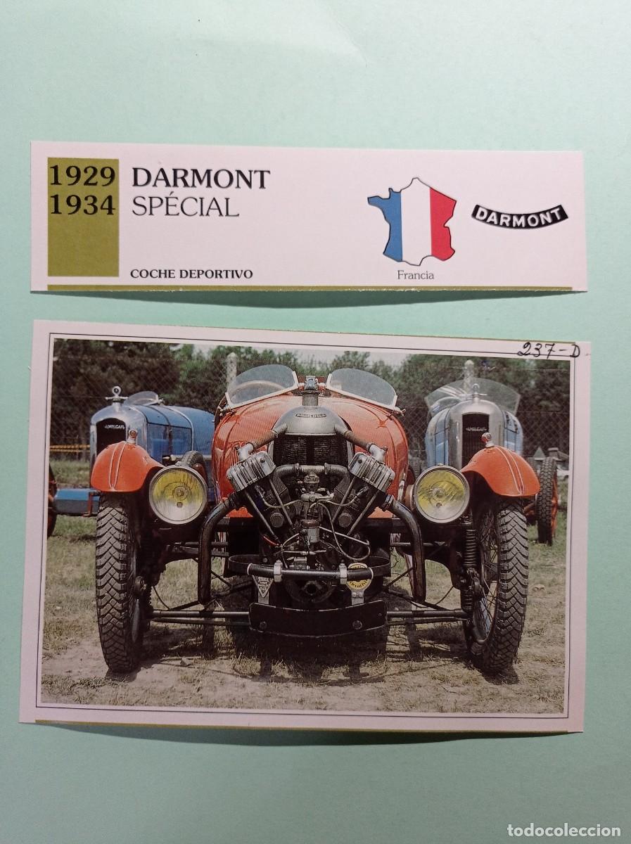 Automobili e Motociclette: FICHA: DARMONT SPECIAL 1929 34 DEPORTIVO. AUTOS DE COLECCI&Oacute;N. PLANETA AGOSTINI, 1992. RECORTADA