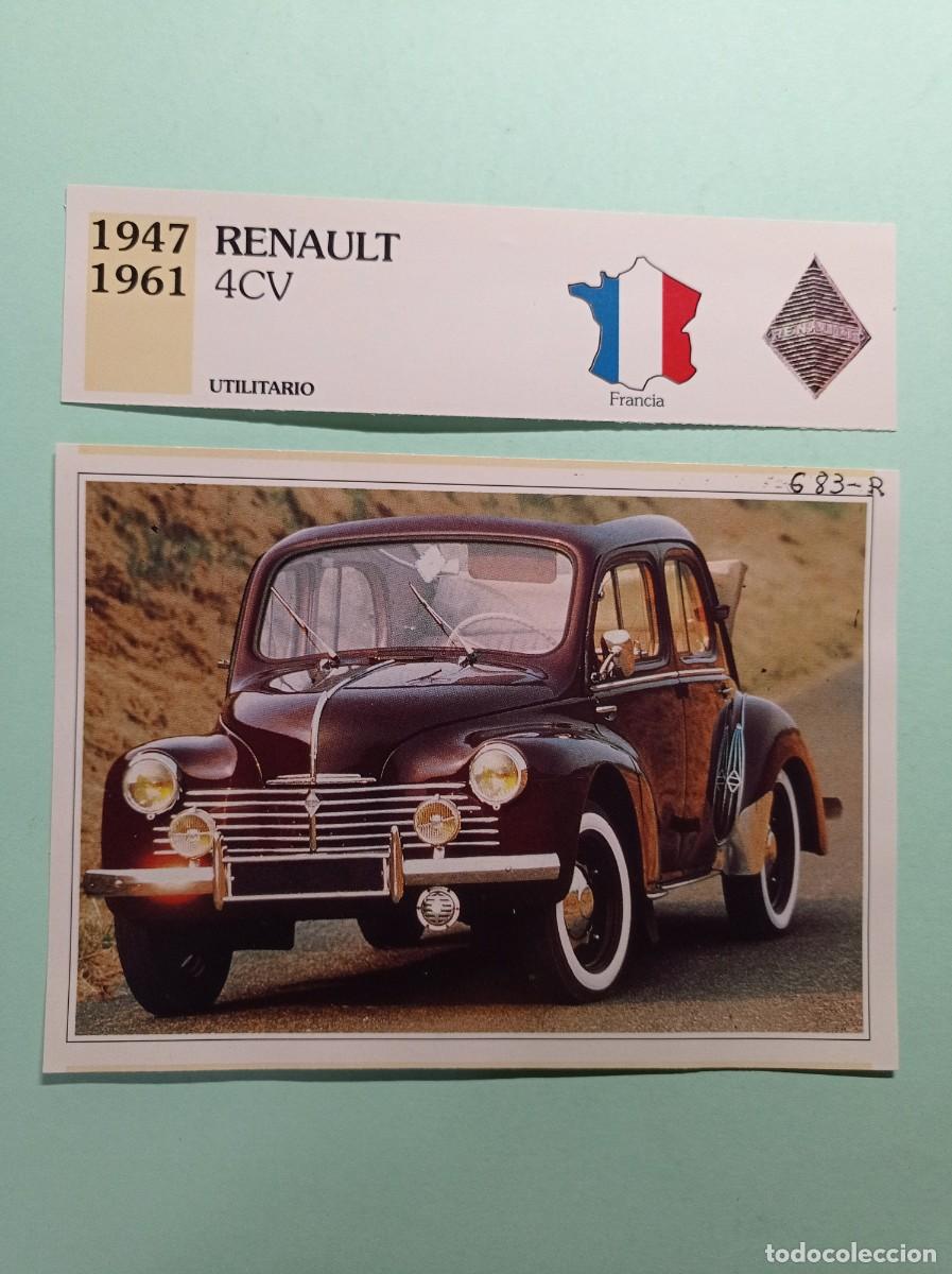 Automobili e Motociclette: FICHA: RENAULT 4CV 1947 61 UTILITARIO. AUTOS DE COLECCI&Oacute;N. PLANETA AGOSTINI, 1992. RECORTADA