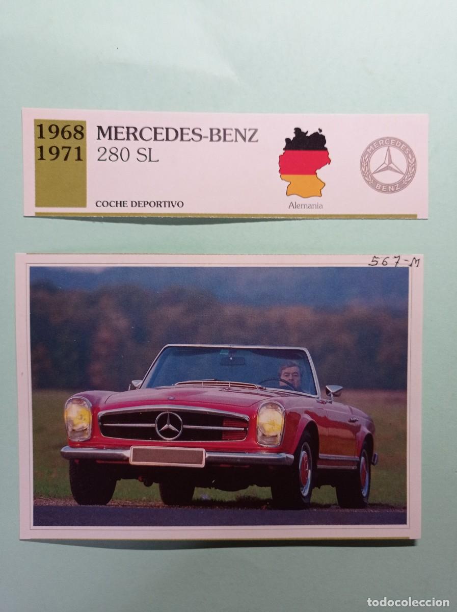Automobili e Motociclette: FICHA: MERCEDES BENZ 280 SL 1968 71 DEPORTIVO. AUTOS DE COLECCI&Oacute;N. PLANETA AGOSTINI, 1992. RECORTADA