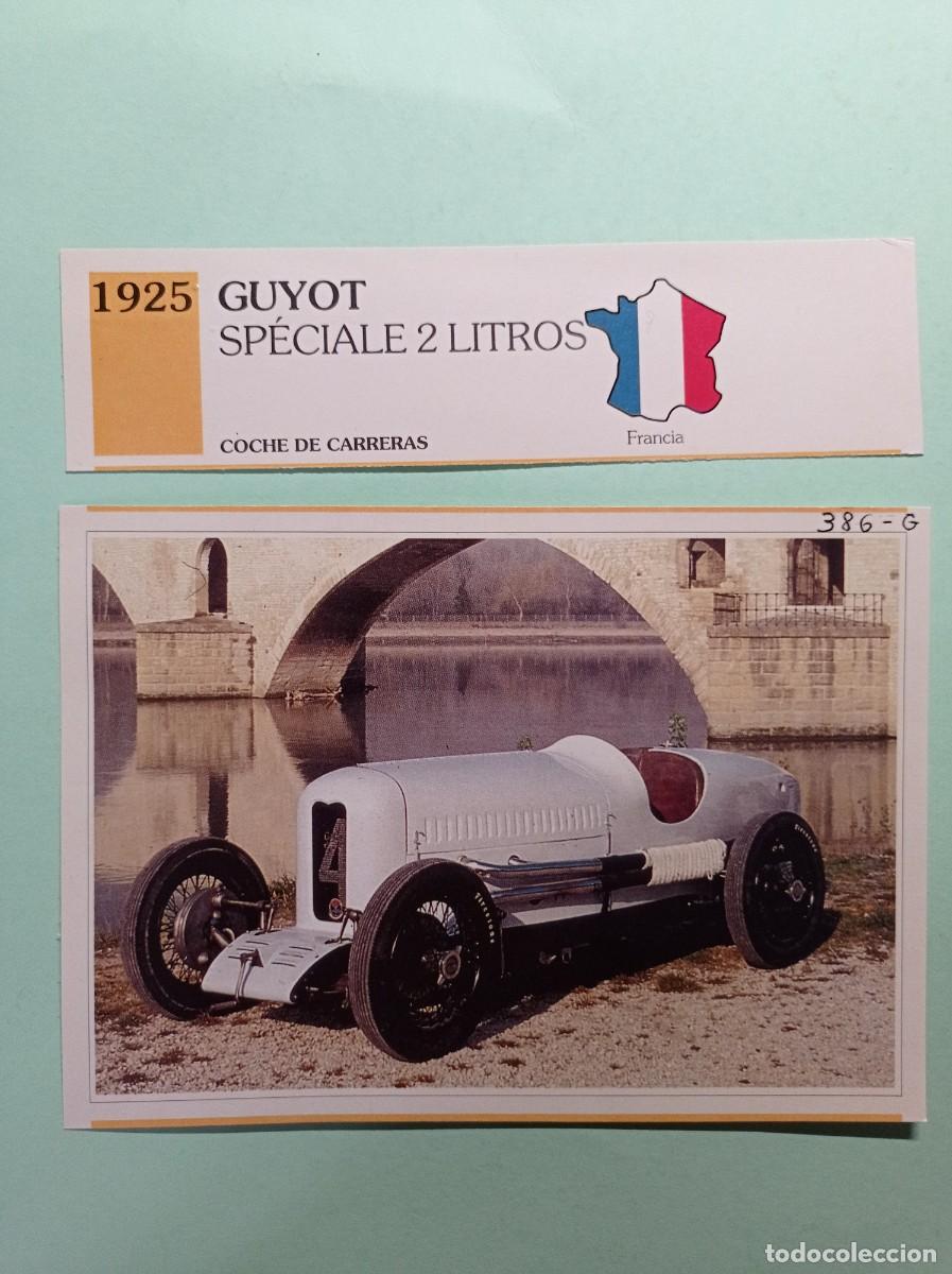 Automobili e Motociclette: FICHA: GUYOT SPECIALE 2 LITROS 1925 CARRERAS. AUTOS DE COLECCI&Oacute;N. PLANETA AGOSTINI, 1992. RECORTADA
