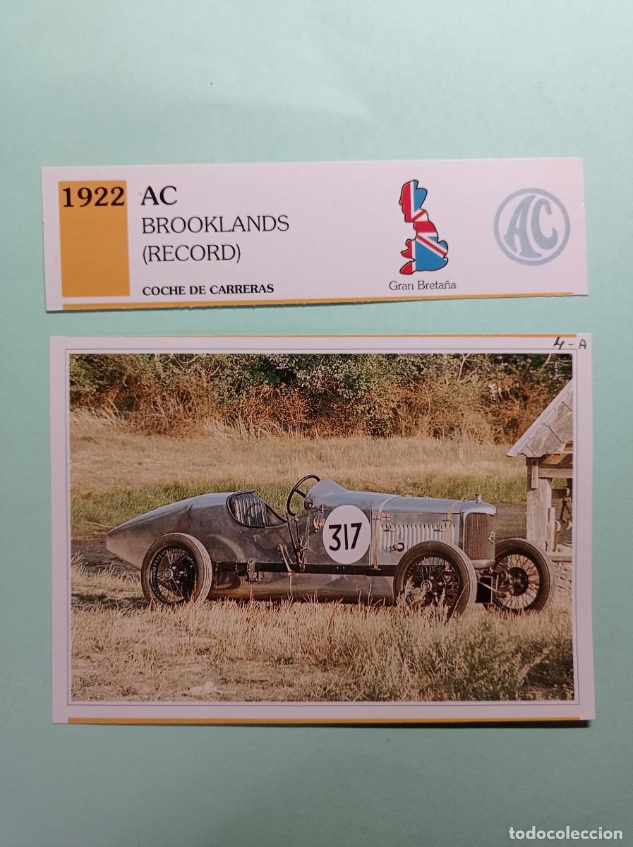 Automobili e Motociclette: FICHA: AC BROOKLANDS RECORD 1922 CARRERAS. AUTOS DE COLECCI&Oacute;N. PLANETA AGOSTINI, 1992. RECORTADA