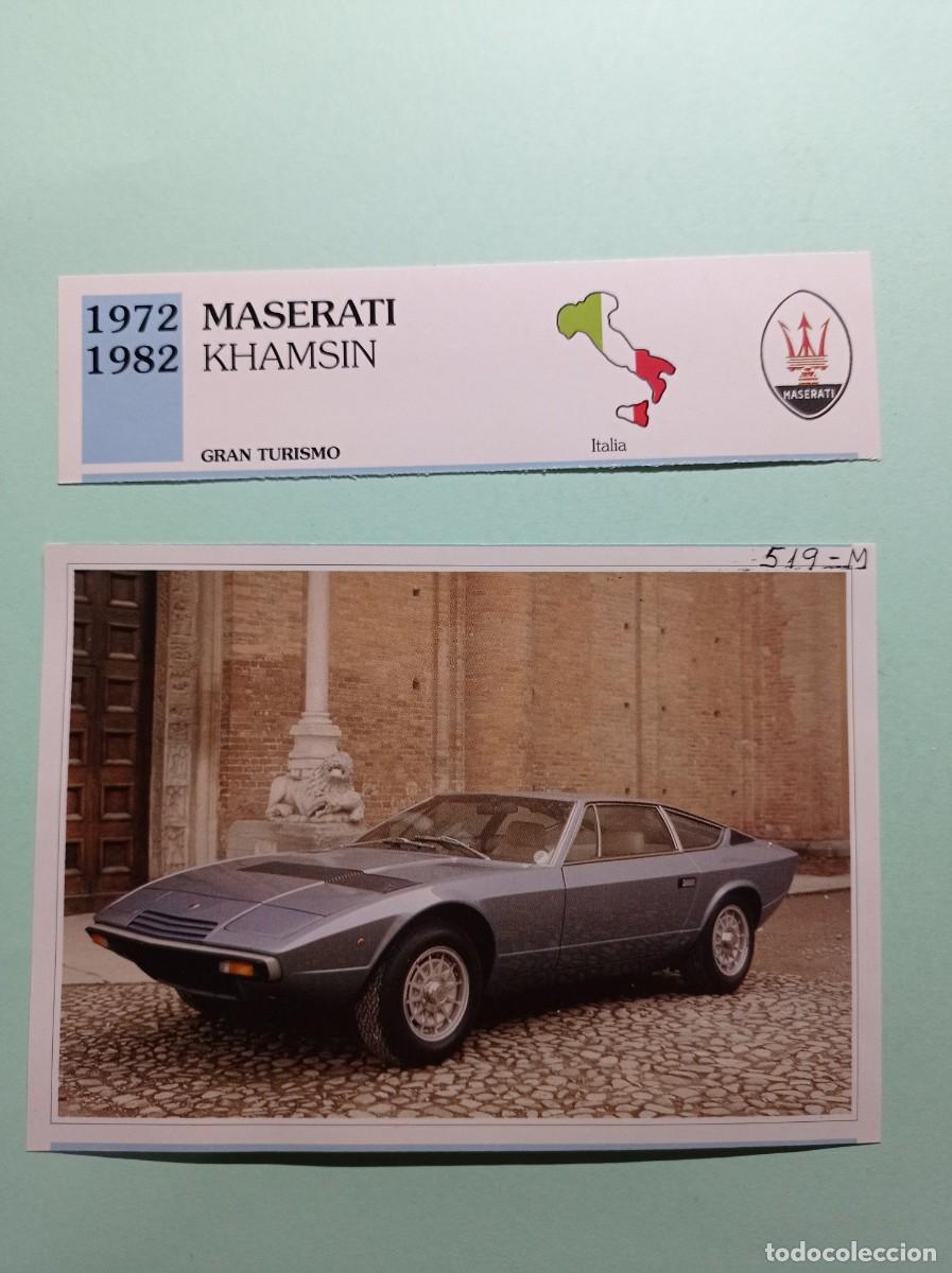 Automobili e Motociclette: FICHA: MASERATI KHAMSIN 1972 82. TURISMO. AUTOS DE COLECCI&Oacute;N. PLANETA AGOSTINI, 1992. RECORTADA