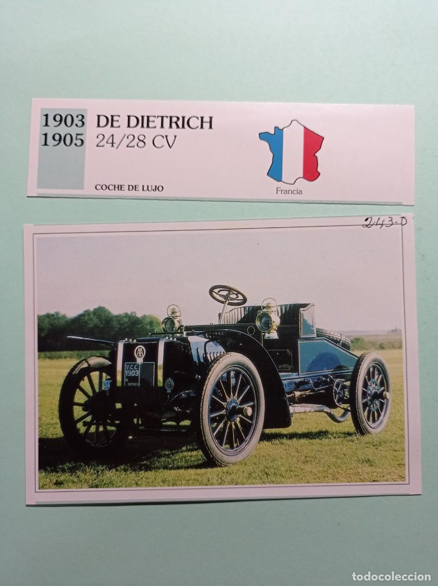 Automobili e Motociclette: FICHA: DE DIETRICH 24 28 CV 1903 05. LUJO. AUTOS DE COLECCI&Oacute;N. PLANETA AGOSTINI, 1992. RECORTADA