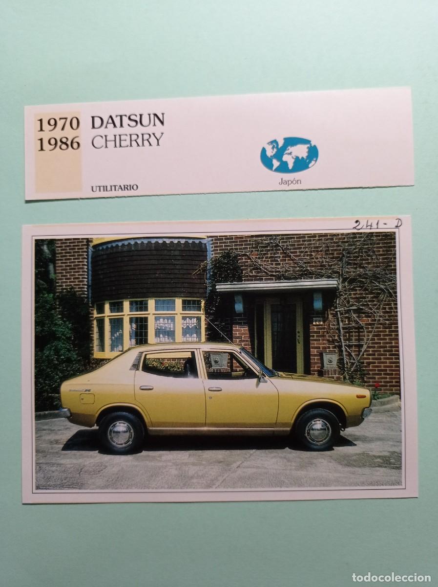 Automobili e Motociclette: FICHA: DATSUN CHERRY 1970 1986. UTILITARIO. AUTOS DE COLECCI&Oacute;N. PLANETA AGOSTINI, 1992. RECORTADA