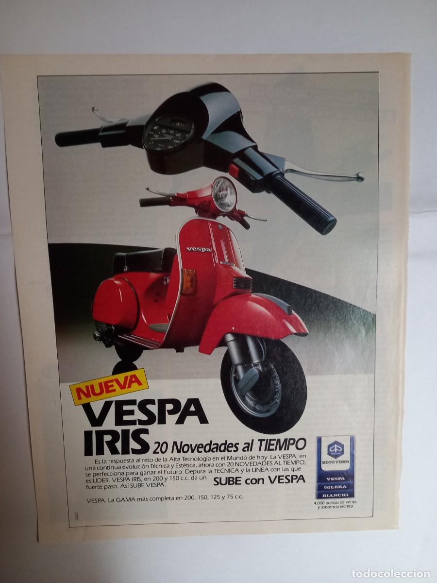 Coches y Motocicletas: ANUNCIO NUEVA VESPA IRIS. MOTO VESPA BIANCHI