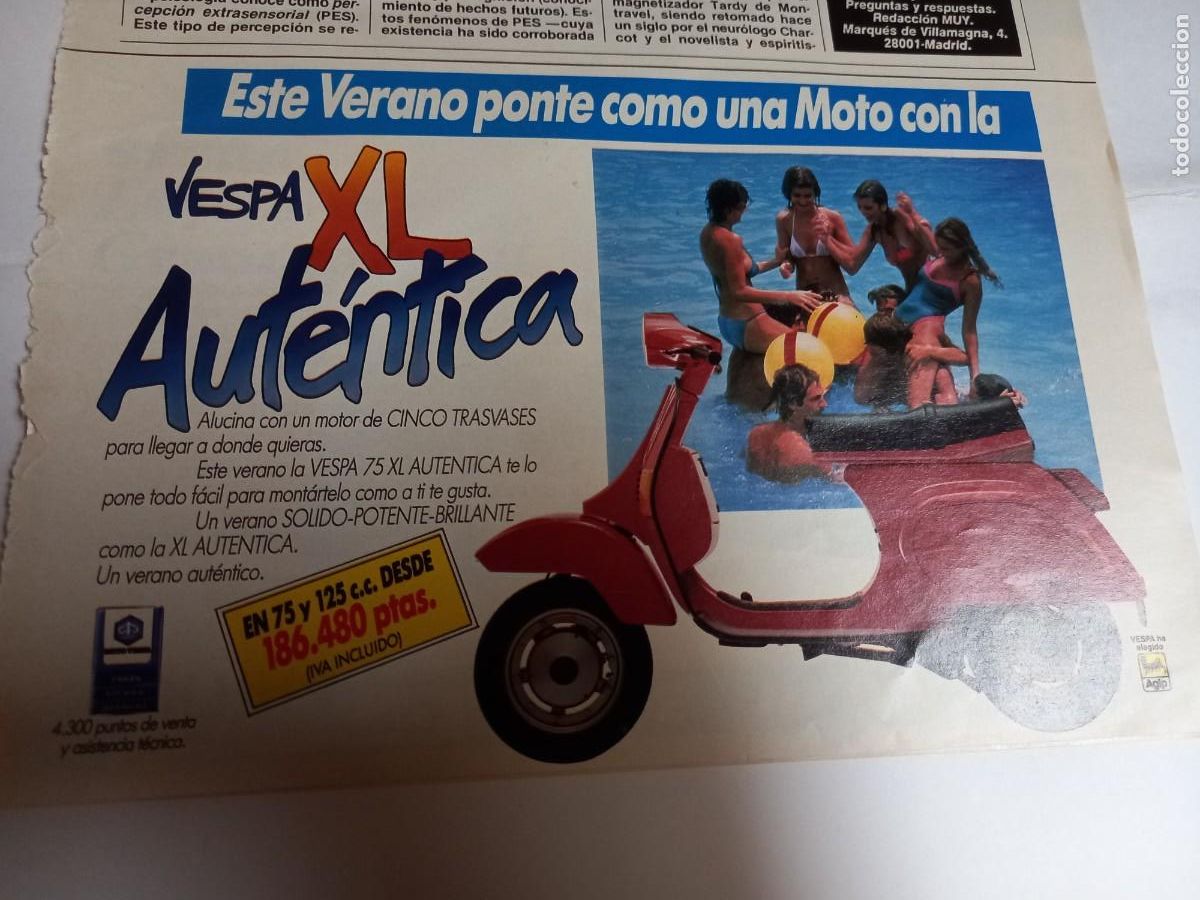Coches y Motocicletas: ANUNCIO MOTO VESPA XL AUTENTICA