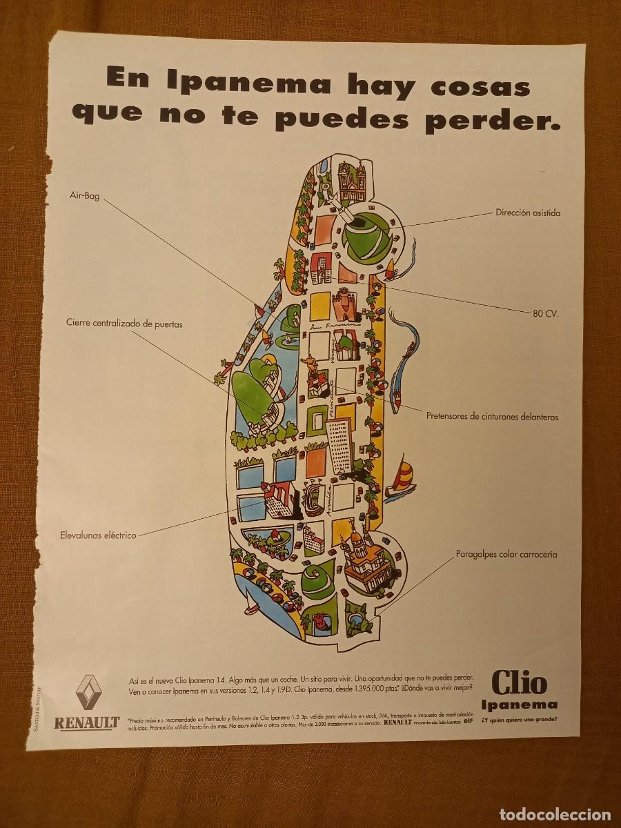 Carros e motociclos: PUBLICIDAD ANUNCIO RENAULT CLIO IPANEMA. EXTRA&Iacute;DO DE REVISTA
