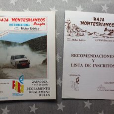 Coches y Motocicletas: REGLAMENTO LISTA INSCRITOS BAJA MONTESBLANCOS ARAGON RALLY AÑOS 80. Lote 401704289