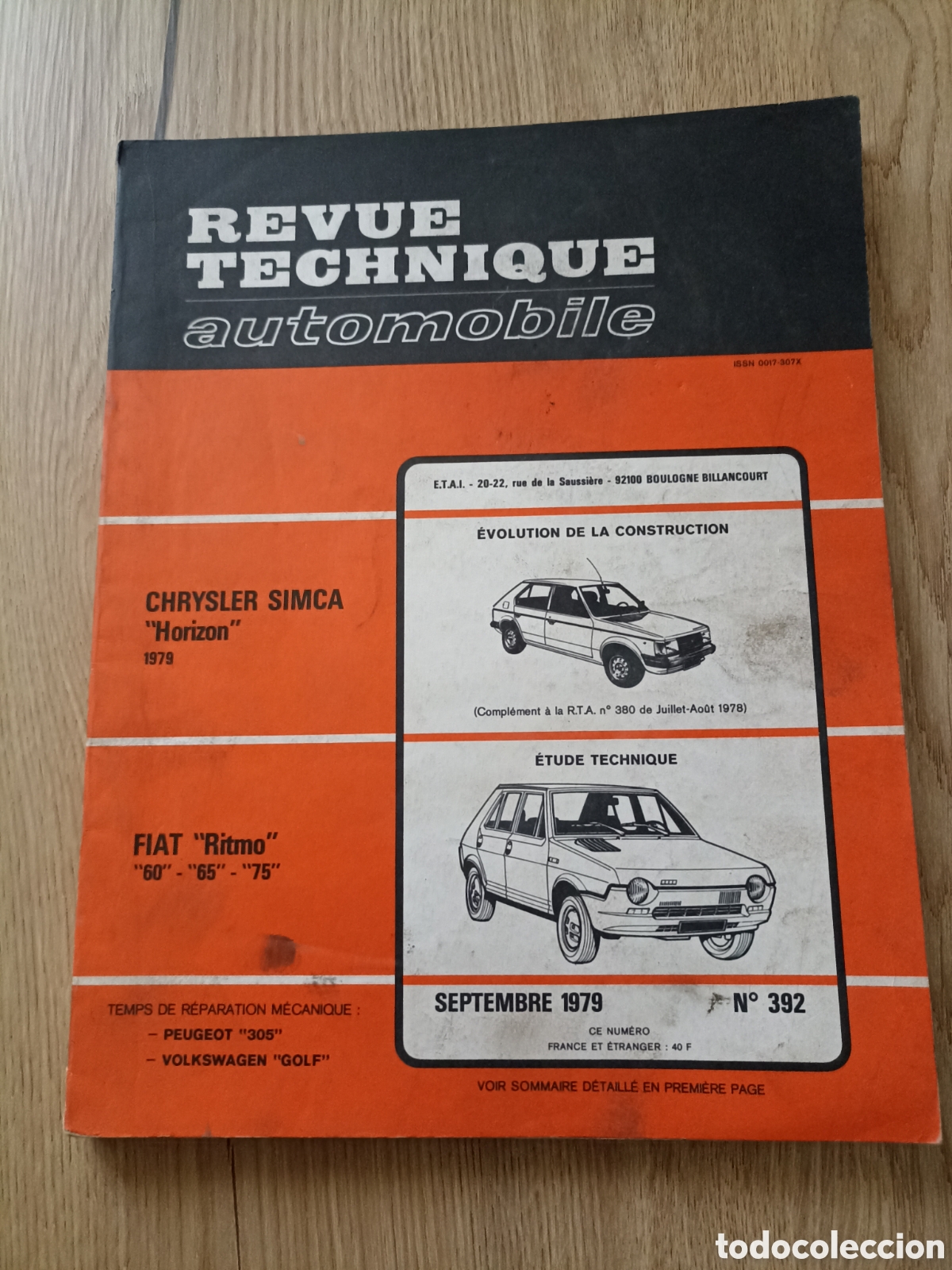 Coches y Motocicletas: Revue Technique automovile.septiembrr 1979 n392.Fiat Ritmo 60 65 75