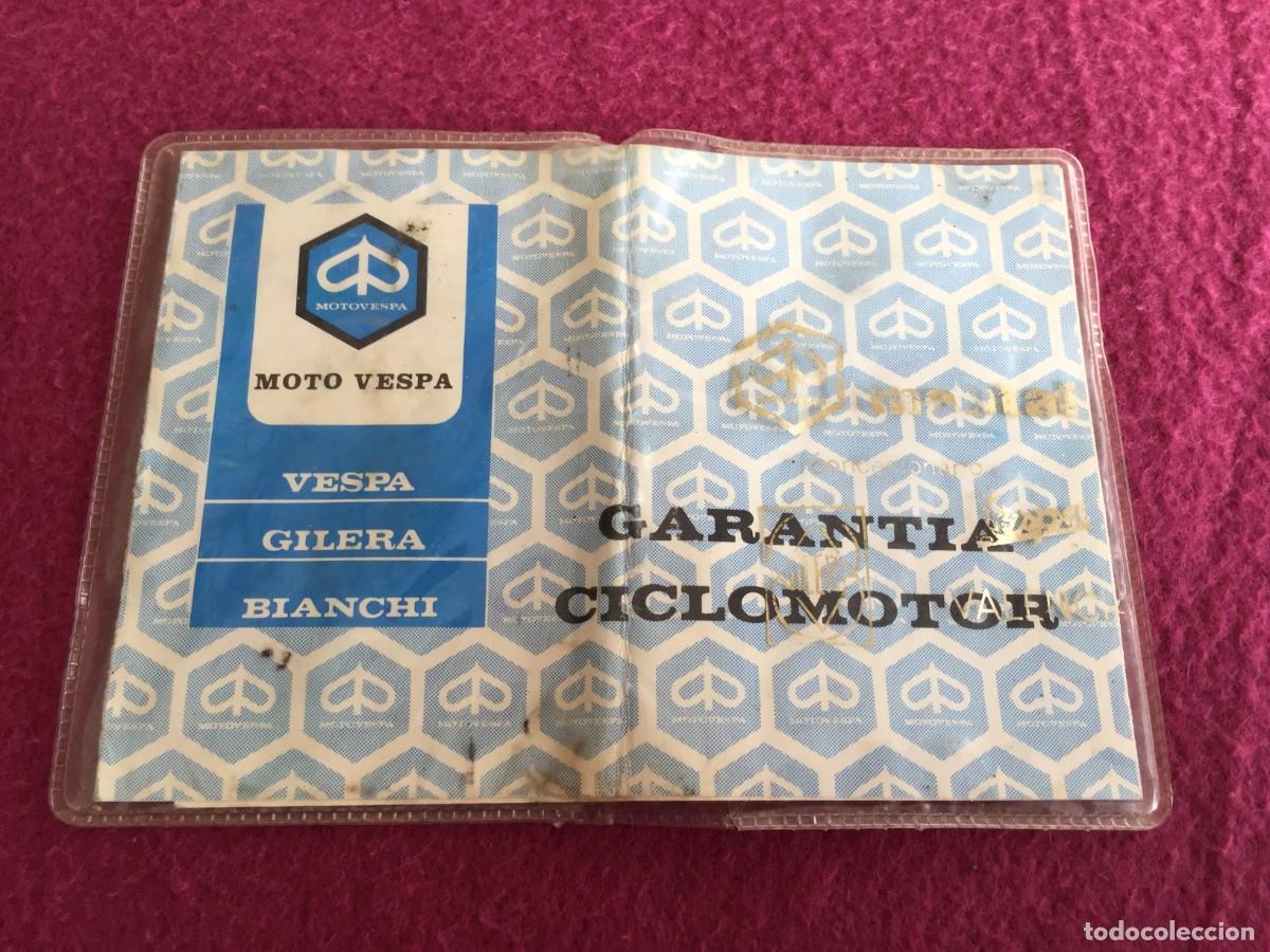 Coches y Motocicletas: CARNET DE GARANT&Iacute;A CICLOMOTOR - MOTO VESPA MONTALT VALENCIA - CON FUNDA SERIGRAFIADA