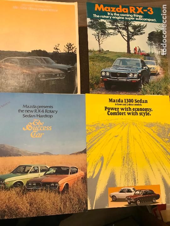 Coches y motocicletas: Cuatro catalogos Mazda RX 3 4 mazda 1300 sedan mazda 929 total 22 paginas en ingles a&ntilde;o 1973