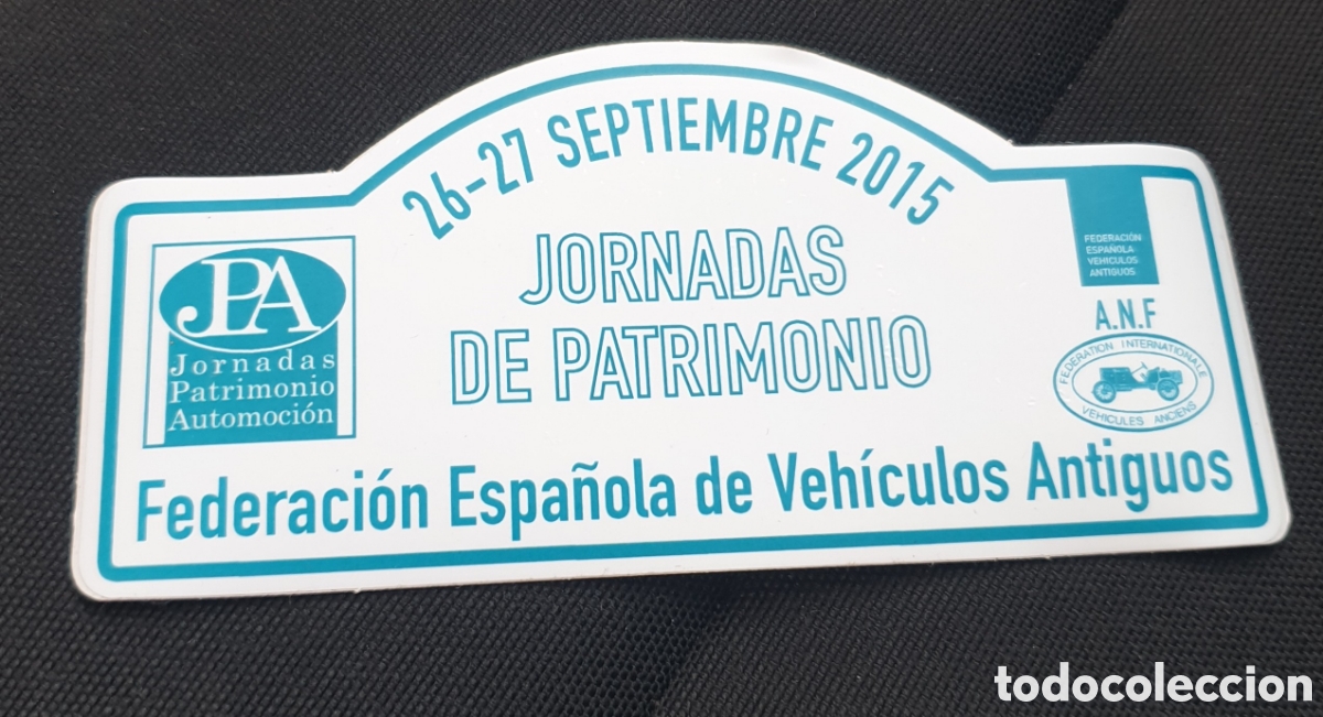 Automobili e Motociclette: Pegatina Jornadas patrimonio Federaci&oacute;n espa&ntilde;ola coches antiguos 2015