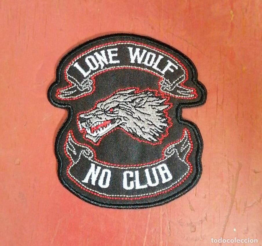 Cars and Motorcycles: PARCHE BORDADO LONE WOLF - NO CLUB - FREE BIKER -