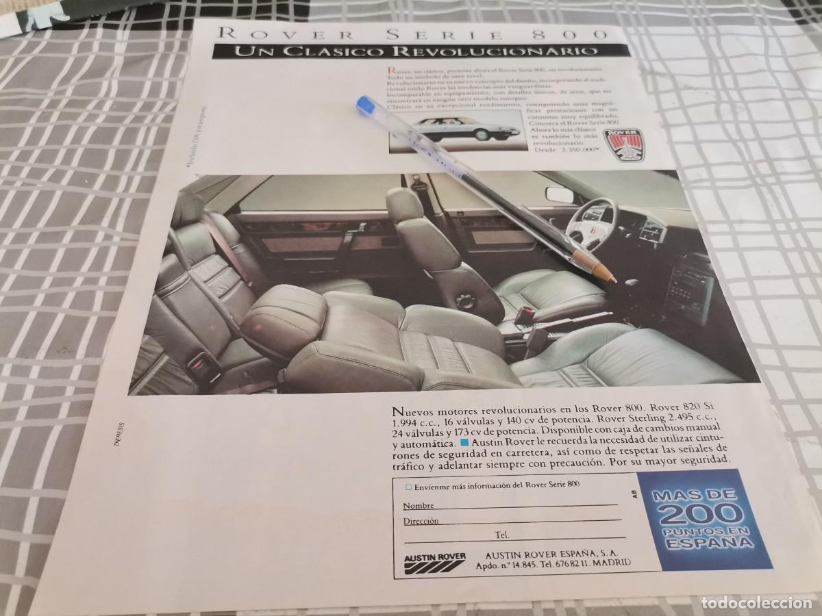 Coches y motocicletas: COCHE ROVER SERIE 800 ANUNCIO PUBLICIDAD REVISTA 1987