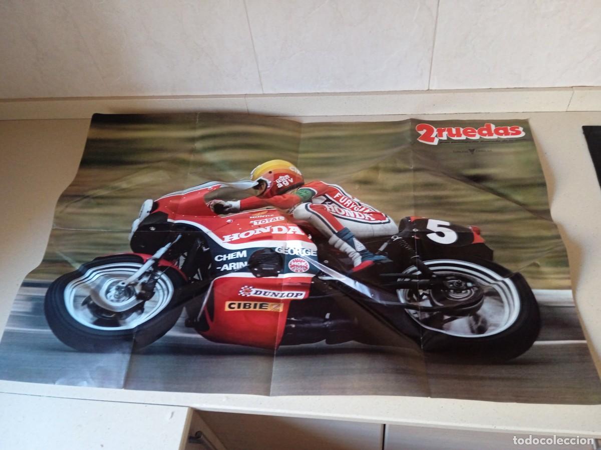 Coches y Motocicletas: Antiguo gran poster motociclismo Honda. Mide 88x57 cms