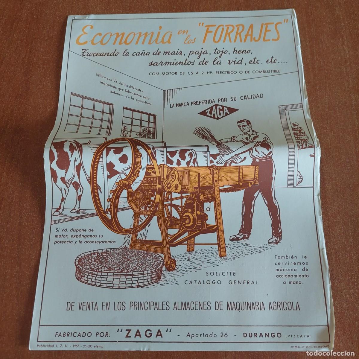 Automobili e Motociclette: Hoja publicidad Zaga Durango Vizcaya econom&iacute;a de los forrajes