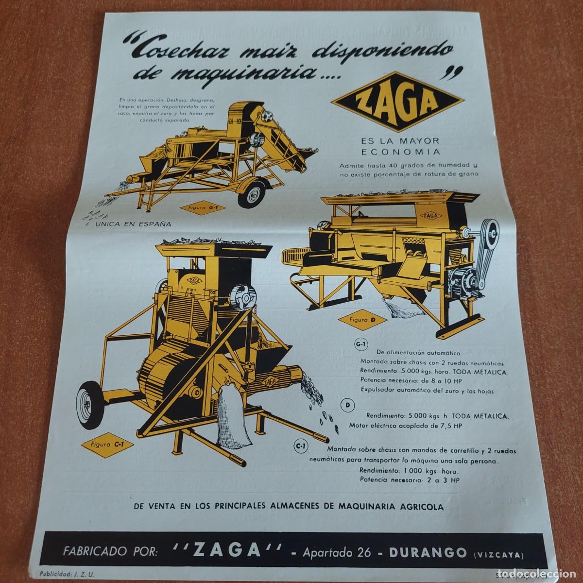 Automobili e Motociclette: Hoja publicidad Zaga Durango Vizcaya Cosechadora maiz